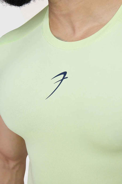 Fuaark Nz lime compression sleeveless tank top, lightweight athletic shirt for workout or active wear.