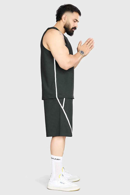 Fuaark Nz drip olive oversized tank top made of soft breathable cotton with a relaxed fit, ideal for casual wear.