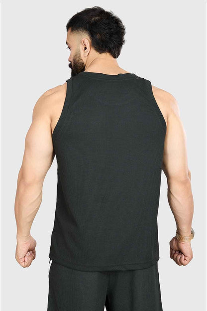 Fuaark NZ drip olive oversized tank top made of soft, breathable cotton with a relaxed fit, ideal for casual wear.