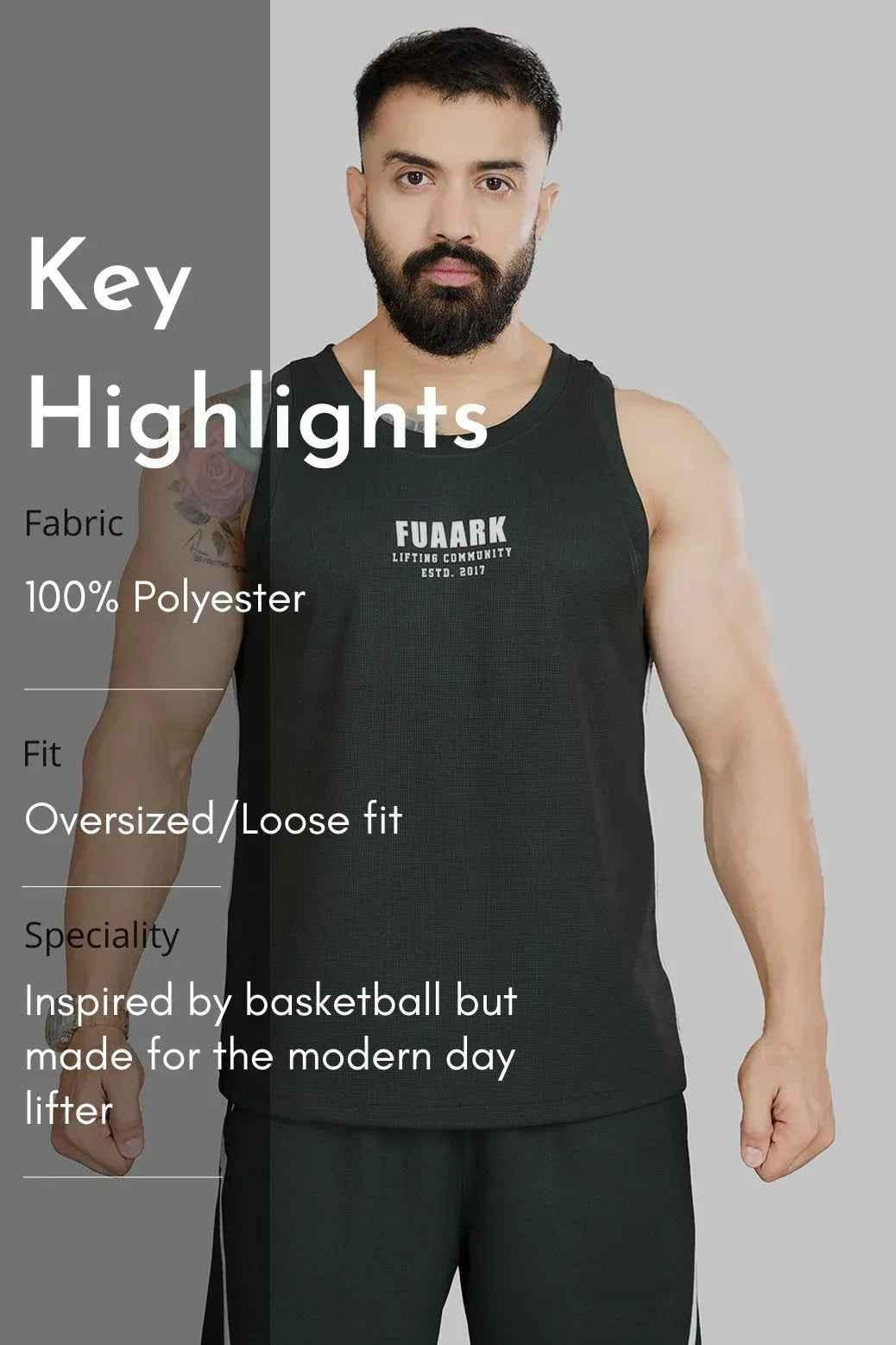 Fuaark Nz drip olive oversized tank top made of soft, breathable cotton with a relaxed fit, perfect for casual wear.