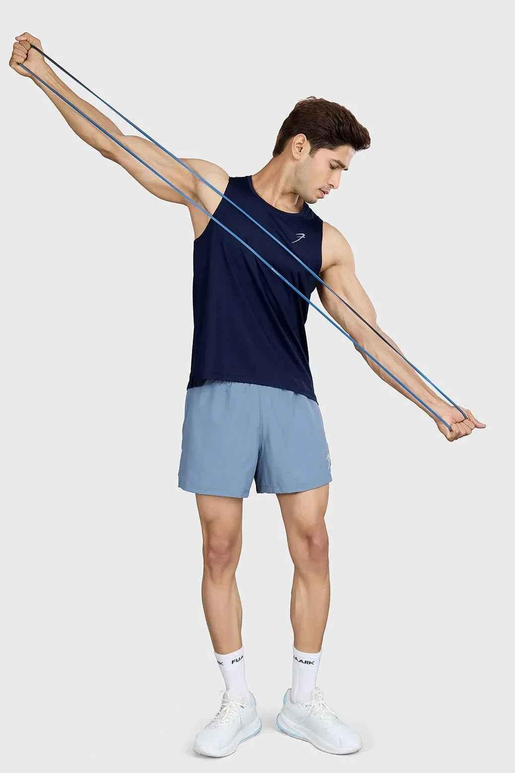 Navy Ember Running Tank Top by Fuaark Nz, lightweight sleeveless athletic shirt for running and active wear.
