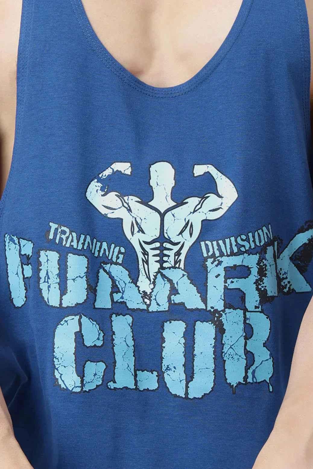 Fuaark Nz teal Club Stringer tank top, sleeveless athletic shirt with fitted design, suitable for gym or sports activities.