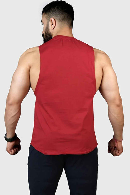 Fuaark Nz Legacy DeepArm Tank Top in maroon, stylish and comfortable activewear for women, sleeveless design, soft fabric.