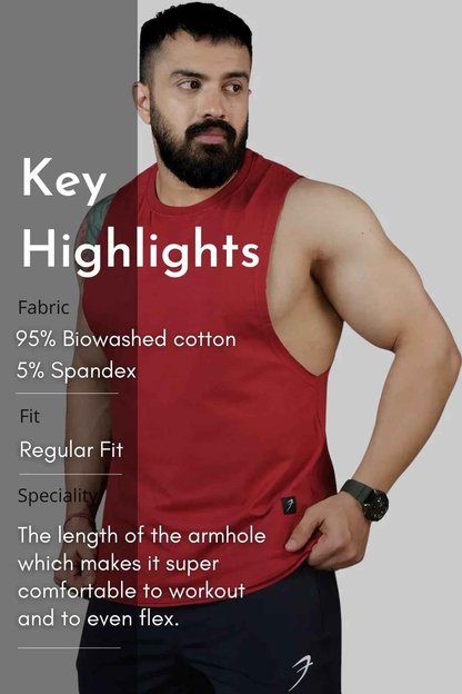 Fuaark Nz Legacy DeepArm tank top in maroon, stylish and comfortable activewear for women, shown on a model.