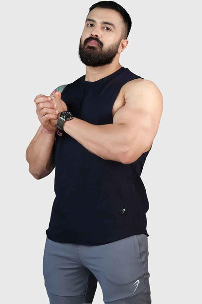 Navy Fuaark Nz Legacy DeepArm tank top, stylish and comfortable sleeveless shirt for casual wear or everyday use.