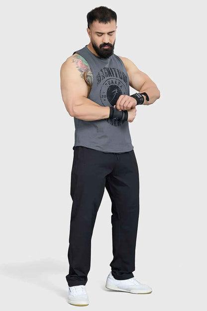 Fuaark Nz Magnitude Deep Arm Tank Grey, men's sleeveless tank top with a fitted design and deep armholes.