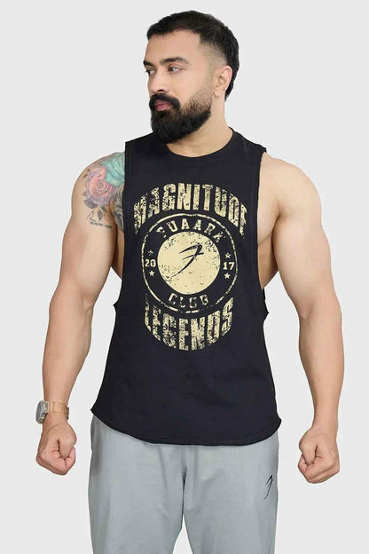 Men's deep arm tank top by Fuaark Nz, designed for athletic performance, with a fitted sleeveless style and breathable fabric.