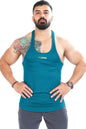 Fuaark Nz teal mesh stringer tank top for men, lightweight and stylish, designed for comfort and athletic wear.