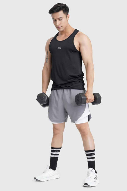 Fuaark Nz Sprint Black running tank top for men, lightweight and breathable athletic shirt for performance workouts.