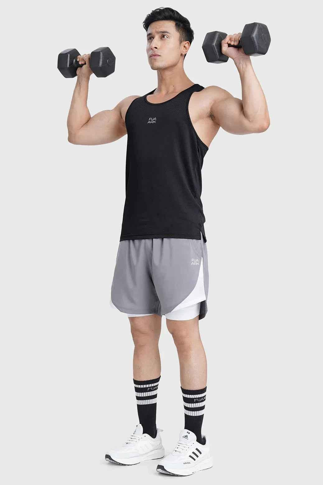 Fuaark Nz Sprint Black running tank top, lightweight and breathable athletic sleeveless shirt for active performance.