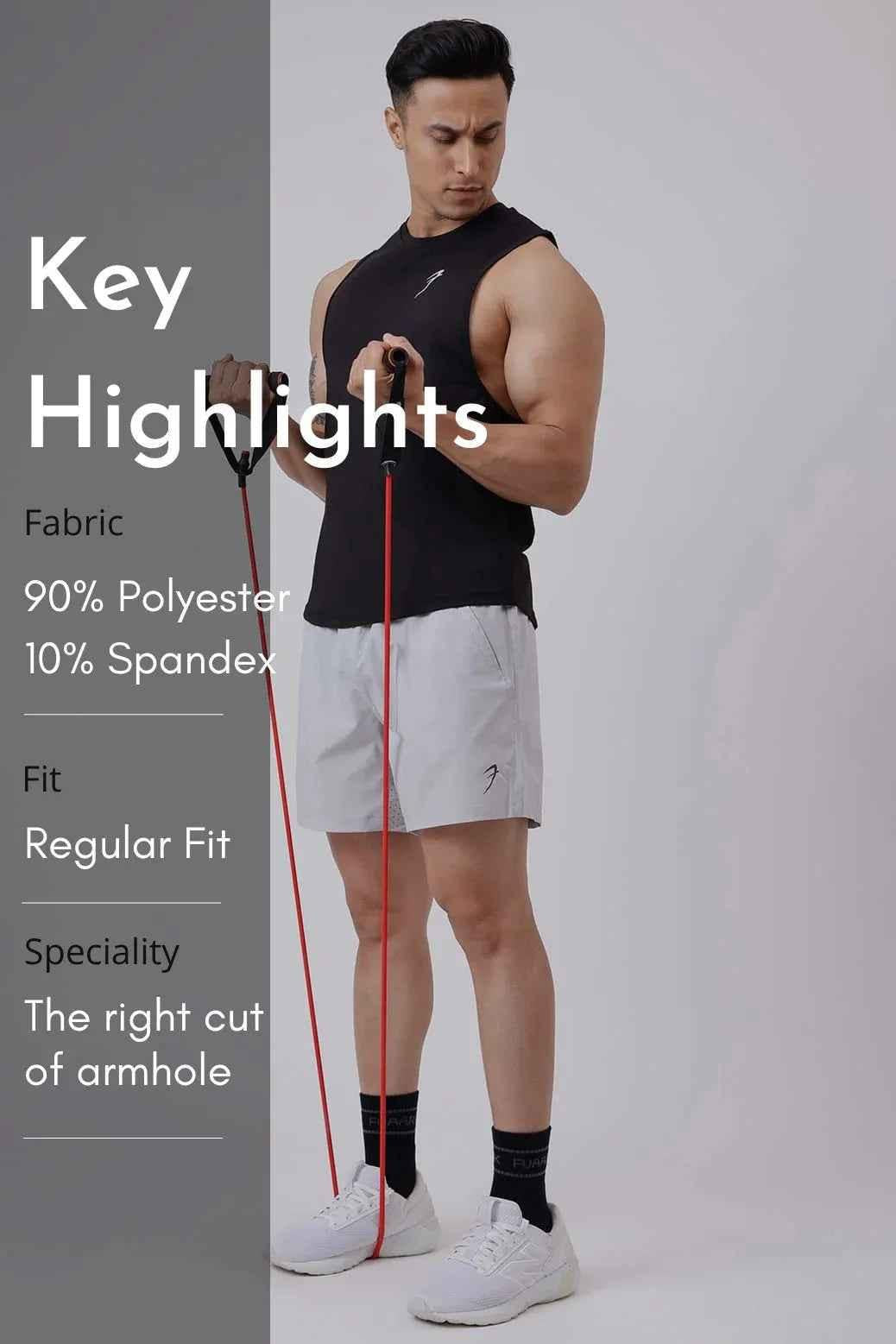Black Urban Deep Arm Tank Top by Fuaark Nz, stylish and comfortable sleeveless shirt for casual wear.