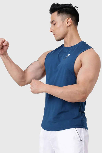 Fuaark Nz teal Urban Deep Arm Tank Top, sleeveless design, casual fit, soft fabric, ideal for warm weather and active wear.