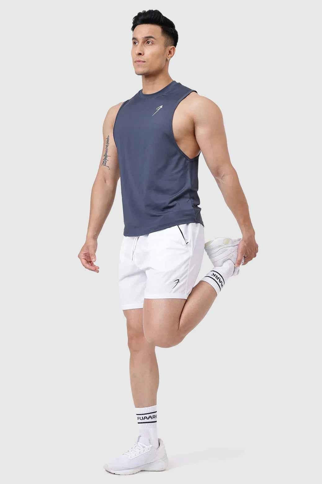 Dark grey Urban Deep Arm Tank Top by Fuaark Nz, sleeveless design perfect for casual or athletic wear.