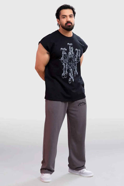 Black tank top from Fuaark Nz, casual and stylish, perfect for everyday wear, displayed on a plain background.