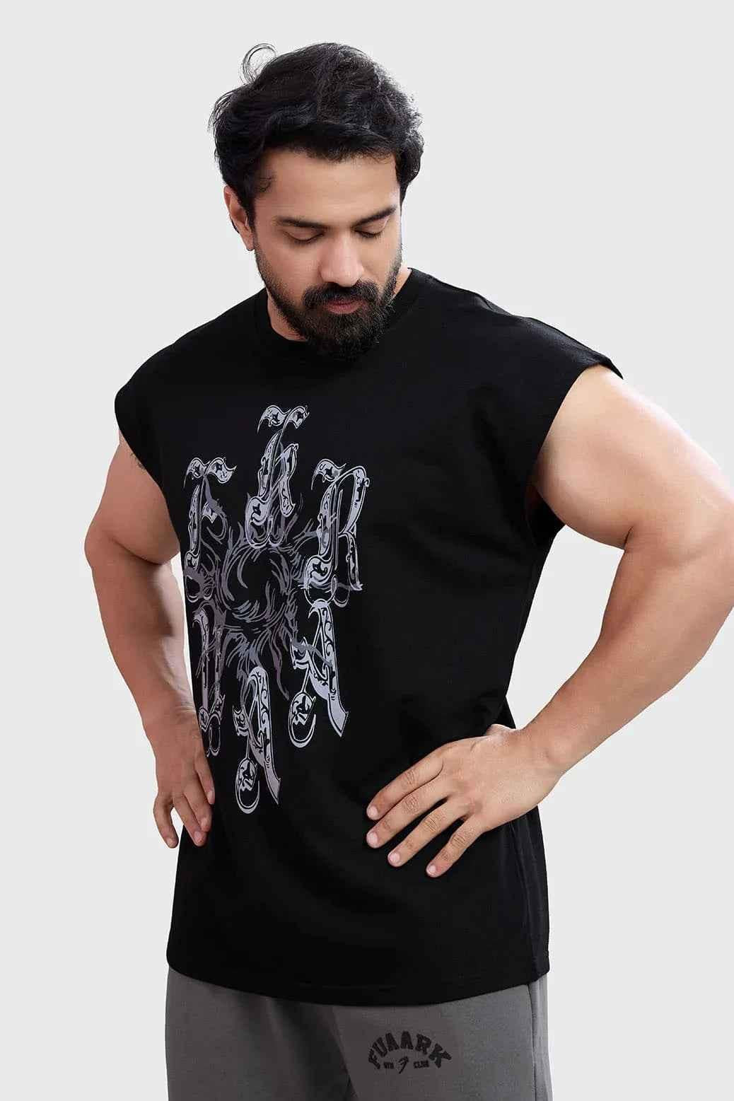 Black Fuaark Nz tank top, stylish and versatile sleeveless shirt, perfect for elevating everyday casual outfits.