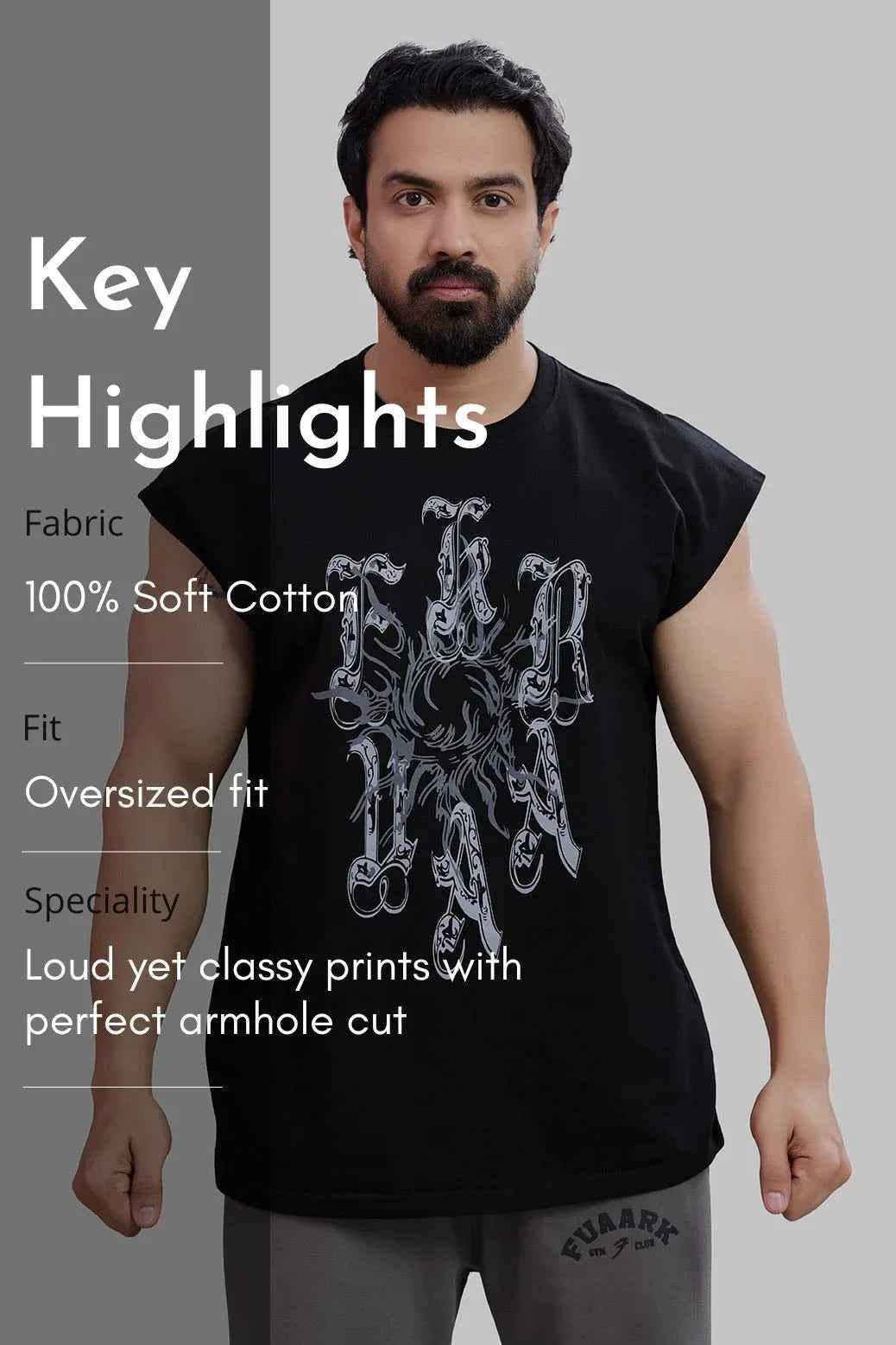 Black tank top from Fuaark Nz, stylish and versatile sleeveless shirt ideal for everyday casual wear.