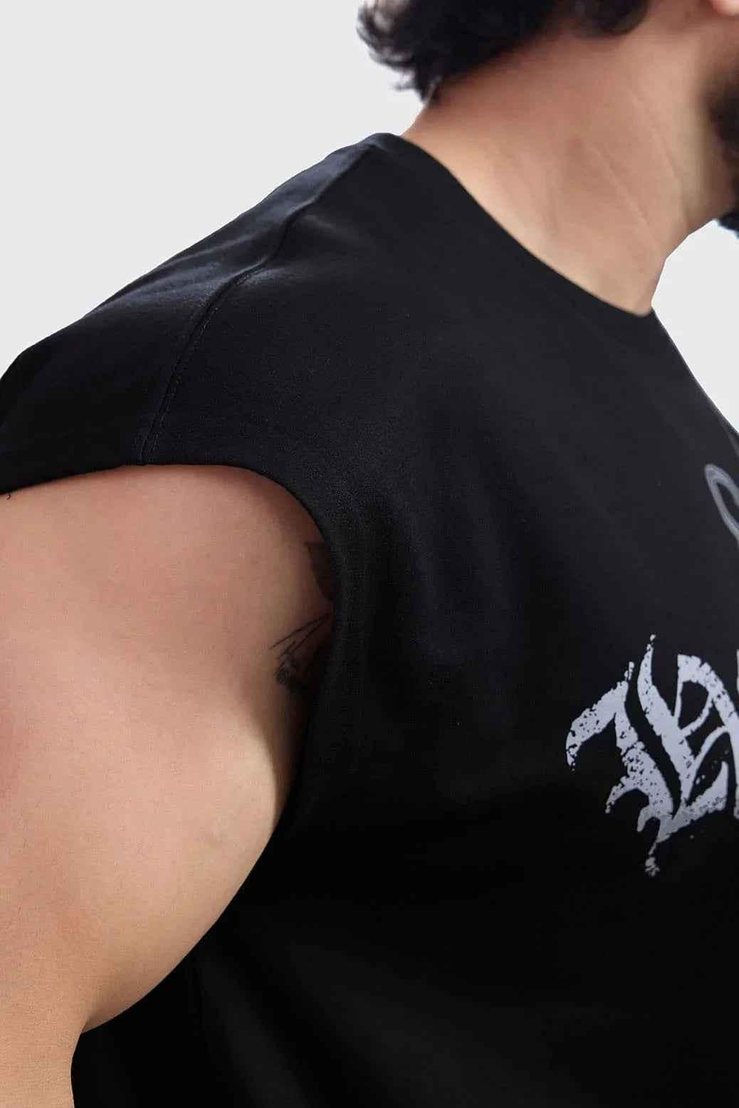Black Hoonigans Capsleeves Tank Top by Fuaark NZ, showcasing a comfortable, stylish sleeveless design for everyday wear.