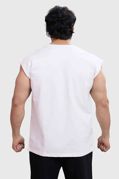 Fuaark Nz stylish workout tank top with white blackout cap sleeves, shown in black, suitable for active and casual wear
