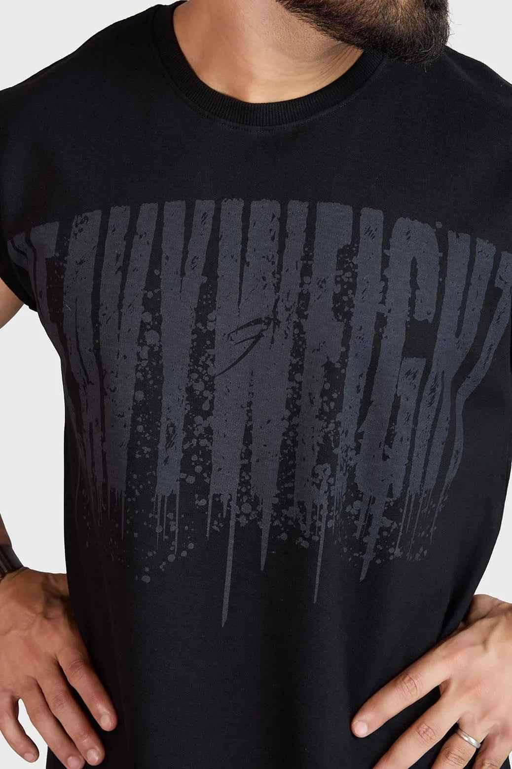 Heavyweight black tank top with cap sleeves from Fuaark Nz, showcasing a fitted sleeveless design for casual wear.