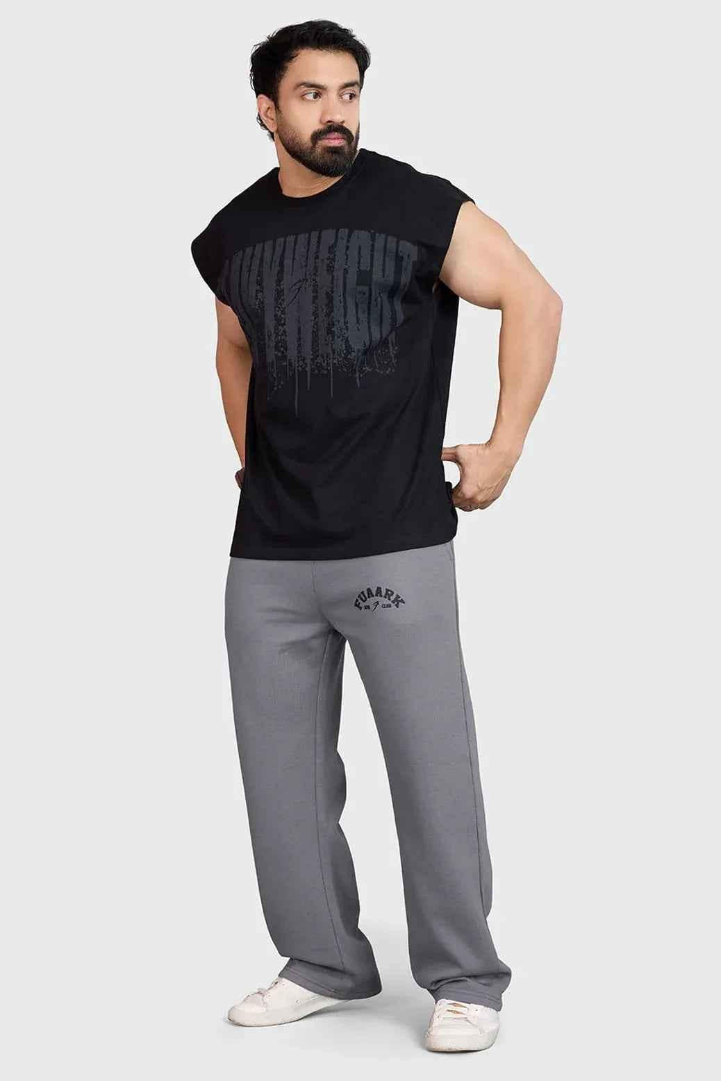 Black heavyweight tank top with cap sleeves from Fuaark Nz, featuring a fitted design and sleeveless style.