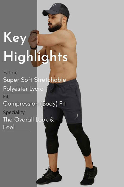 Black compression tights from Fuaark Nz, showcasing a snug fit and stretchable fabric for active wear.
