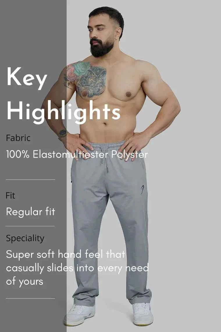 Fuaark NZ smart casual light grey track pants, relaxed fit with elastic waistband and tapered legs, suitable for casual wear