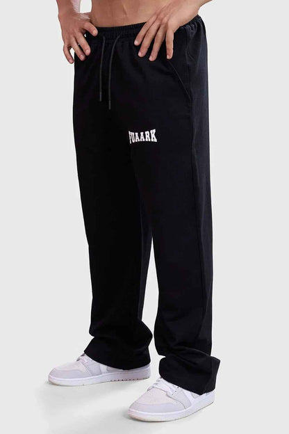 Fuaark Nz dark straight hair tracks pants featuring sleek, luxurious fabric and a stylish, effortless design for modern wear.