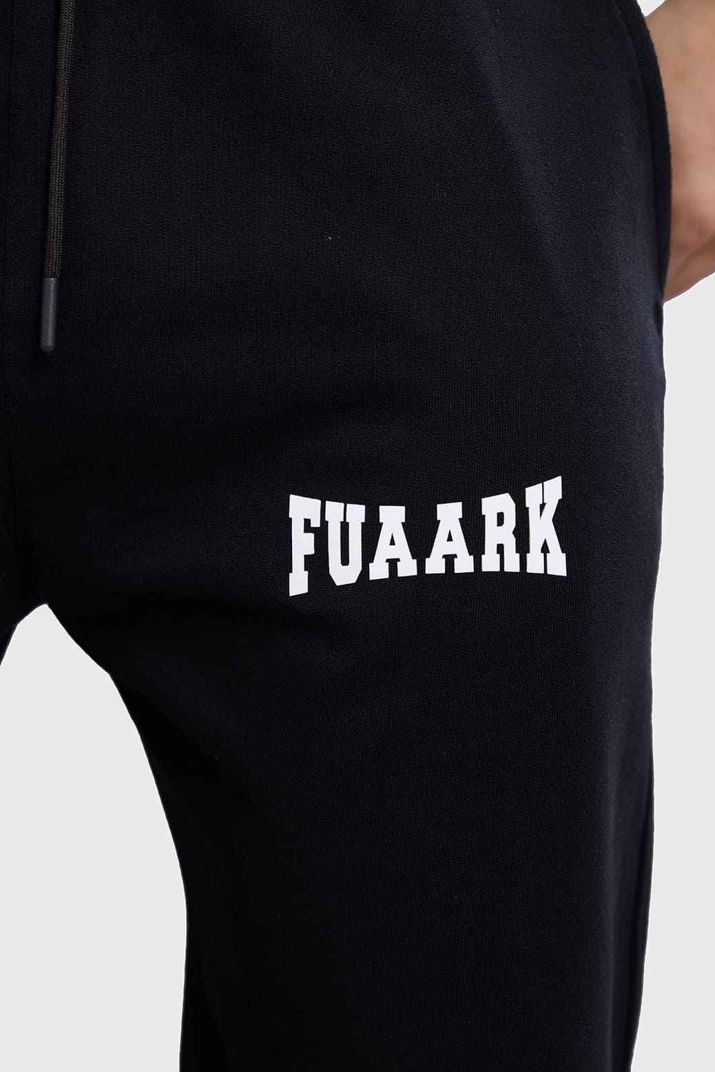 Fuaark NZ track pants in dark straight hair tracks fabric, designed for a luxurious and effortless style.