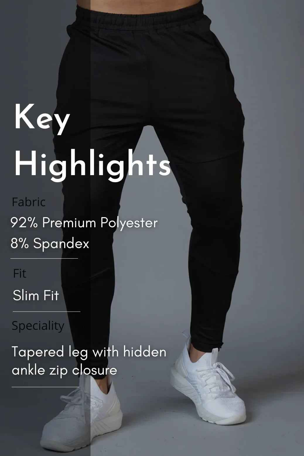 Black Fuaark Nz Hybrid Slim Track, sleek and modern sports track with a slim design, ideal for athletic activities.