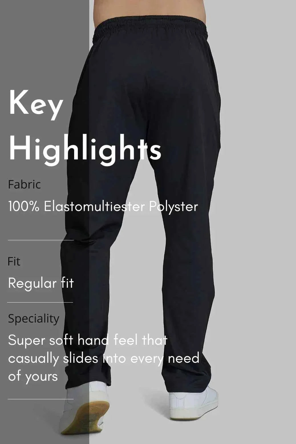 Fuaark Nz smart casual black track pants with a relaxed fit and stylish design, ideal for comfort and everyday wear.
