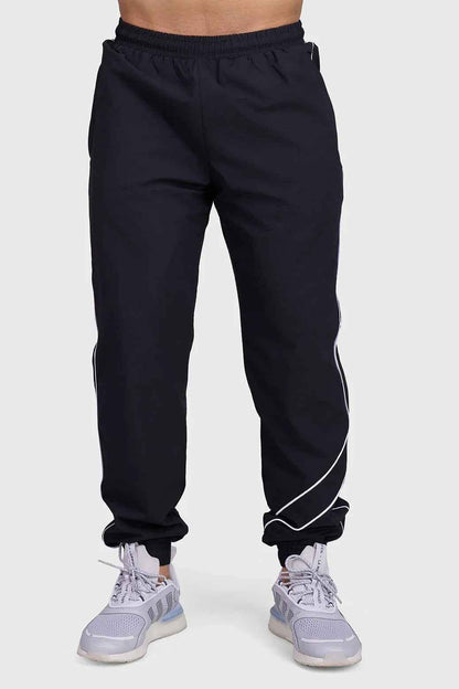Black Fuaark NZ men's sprint joggers, lightweight track activewear designed for comfort and performance during workouts.