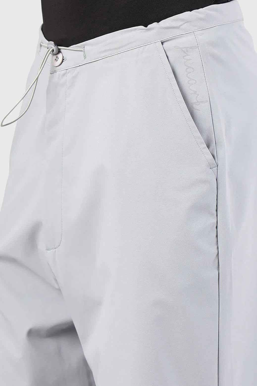 Fuaark Nz Sublime Parachute Pants in Light Grey, stylish track pants with a relaxed fit and adjustable waistband.