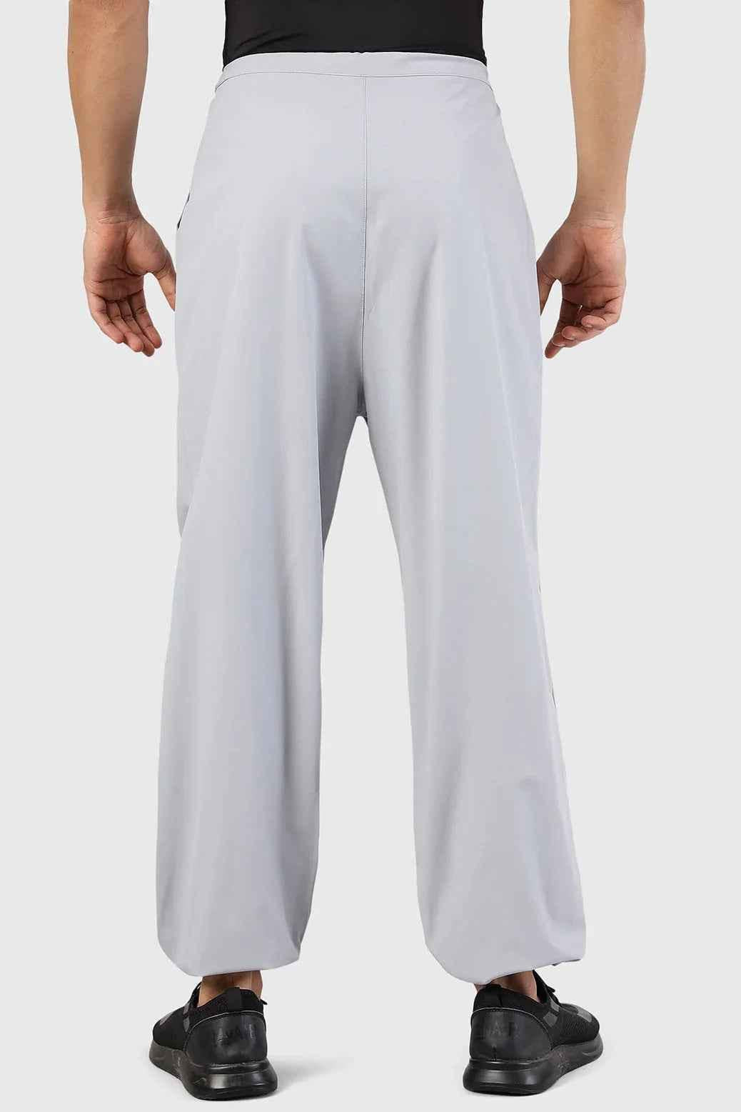 Light grey Fuaark NZ Sublime Parachute Pants track pants with relaxed fit and adjustable drawstring waist.