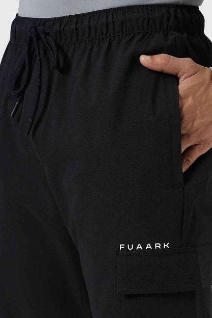 Black Fuaark Nz Vitality Straight Pants track pants, featuring a sleek design and comfortable fit for active wear.