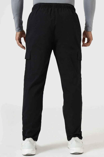 Black Vitality Straight Pants by Fuaark NZ, stylish track pants with a comfortable fit and sleek design.