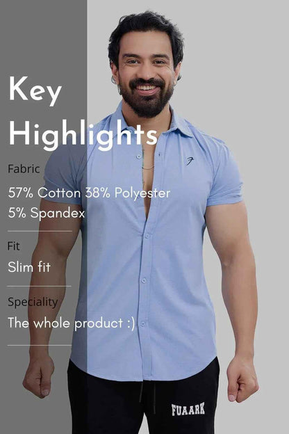 Sky blue Aero T-shirt by Fuaark NZ featuring a comfortable fit and casual style, shown on a plain background.