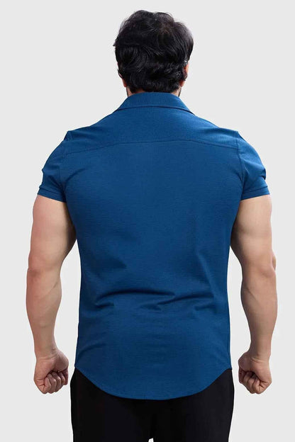 Teal Aero T-shirt by Fuaark NZ, casual short-sleeve shirt with a modern fit, displayed flat on a white background.