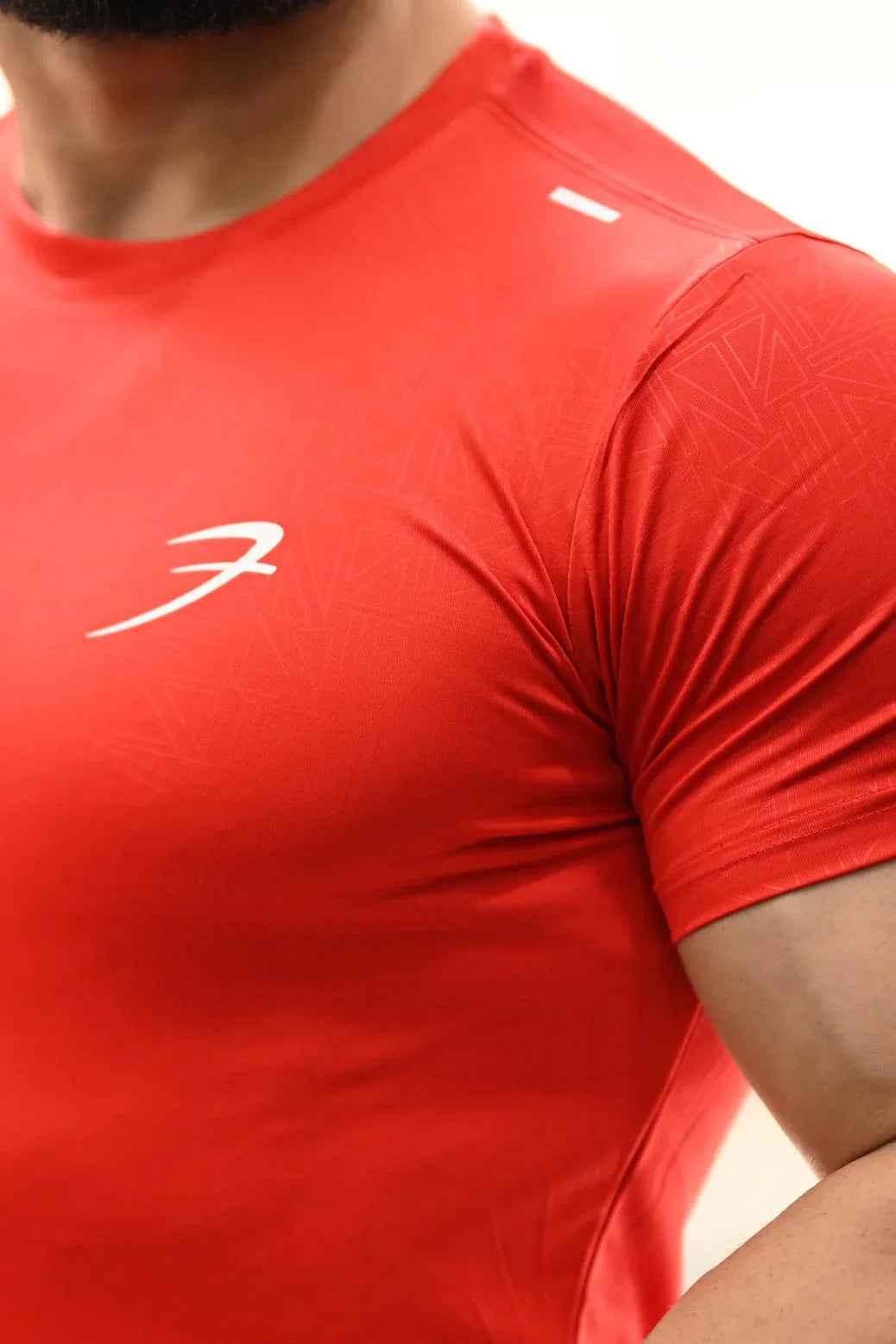 Red Aero T-shirt for men by Fuaark Nz, casual short-sleeve style ideal for everyday wear and versatile occasions.