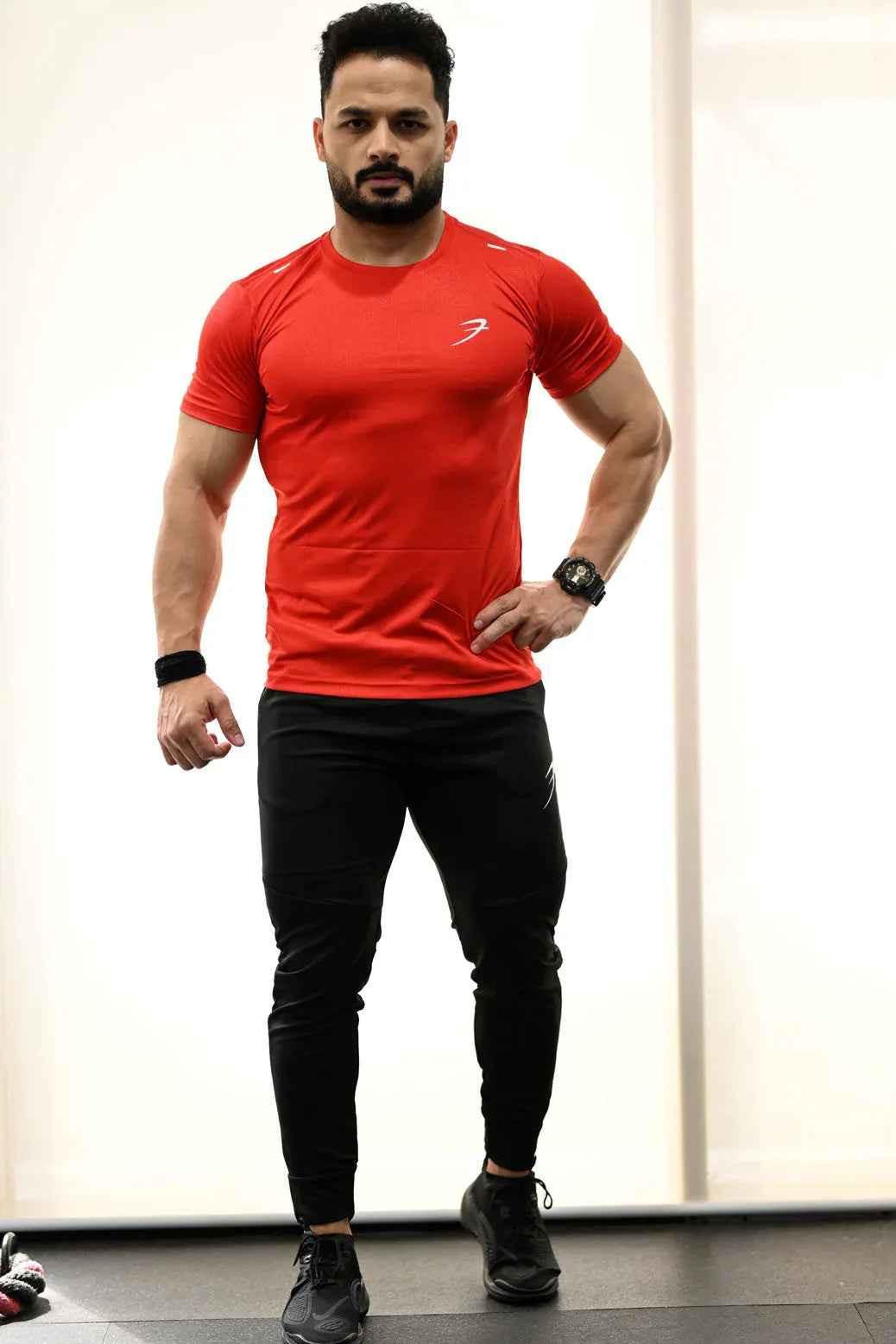Fuaark NZ Aero T-shirt for Men in bold red, casual style, featuring a comfortable fit and modern design.