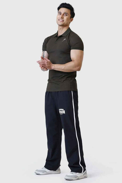 Olive green Aura Polo T-shirt by Fuaark Nz featuring a classic polo collar and short sleeves on a plain background.