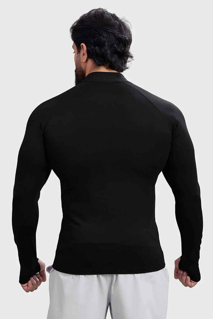 Black Fuaark NZ Axis Pullover T-shirt laid flat, showcasing the comfortable fit and minimalist design.