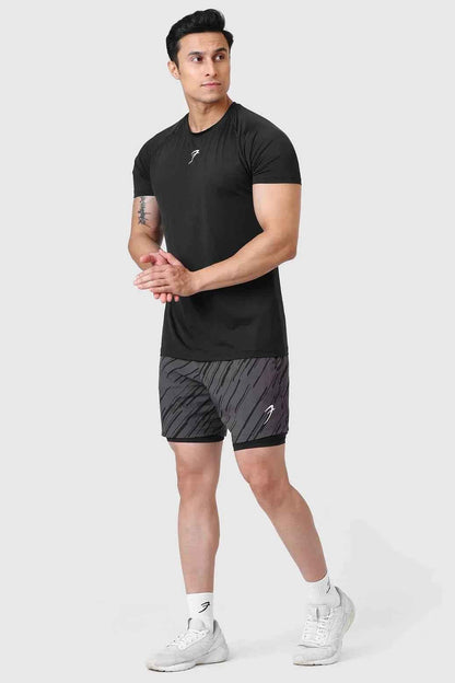 Black Bare Nylon T-shirt from Fuaark Nz, casual short-sleeve tee made of lightweight nylon fabric.
