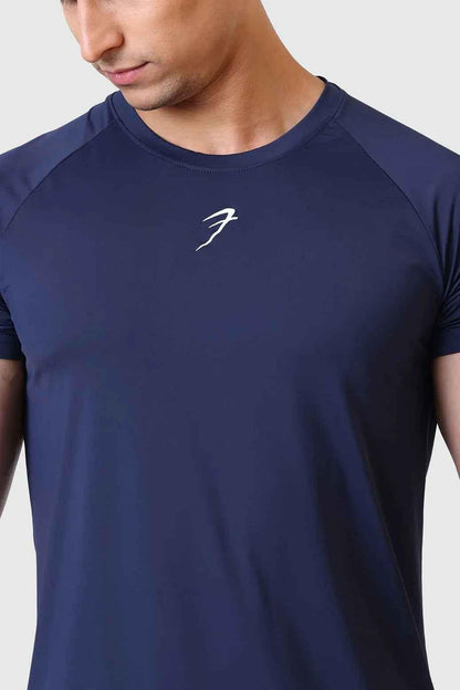 Navy Bare Nylon T-shirt by Fuaark Nz featuring a sleek, minimalist design and soft nylon fabric, displayed on a plain background.
