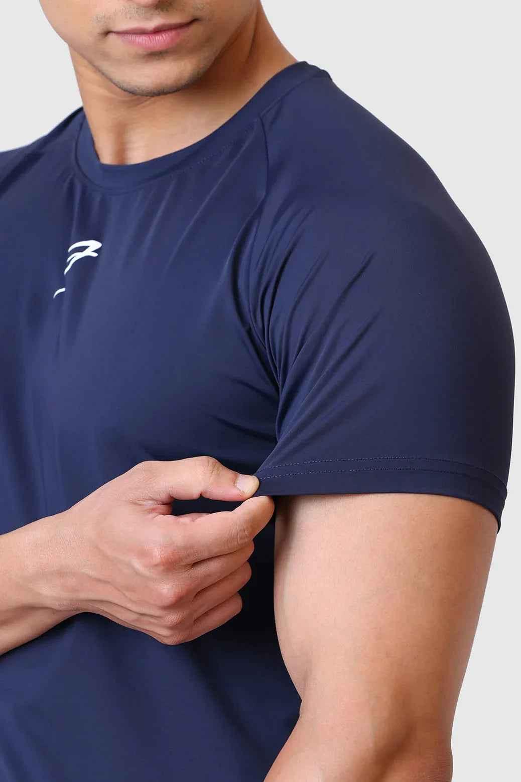 Navy Bare Nylon T-shirt by Fuaark Nz, lightweight casual t-shirt with a clean design and soft fabric.