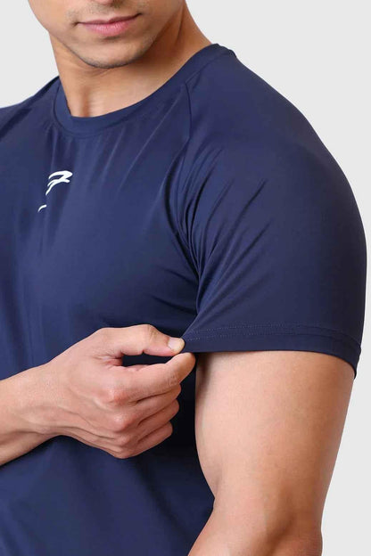 Navy Bare Nylon T-shirt by Fuaark Nz, lightweight casual t-shirt with a clean design and soft fabric.