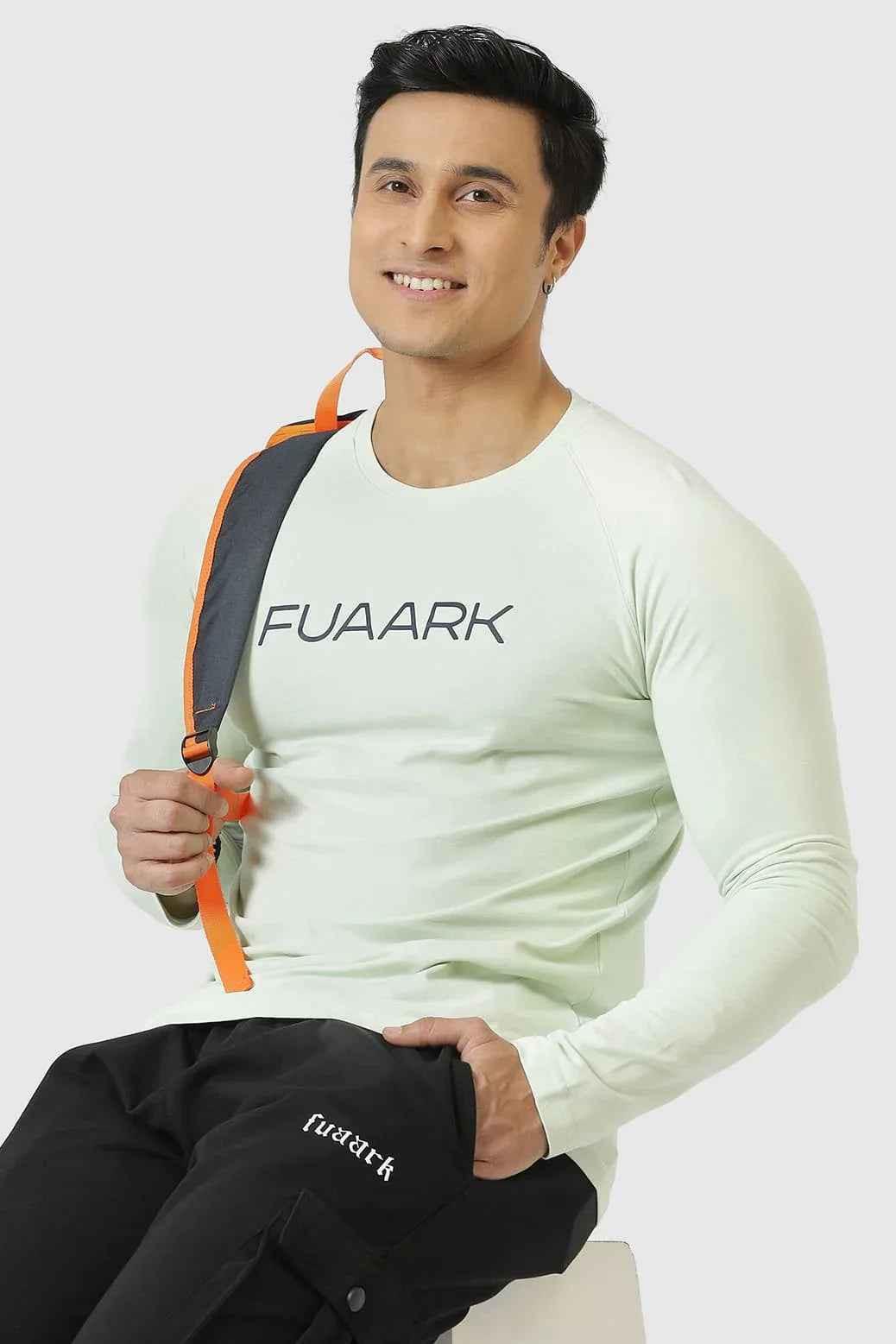Fuaark Nz Chase lime green long sleeve T-shirt, soft and breathable fabric, perfect for everyday casual wear.