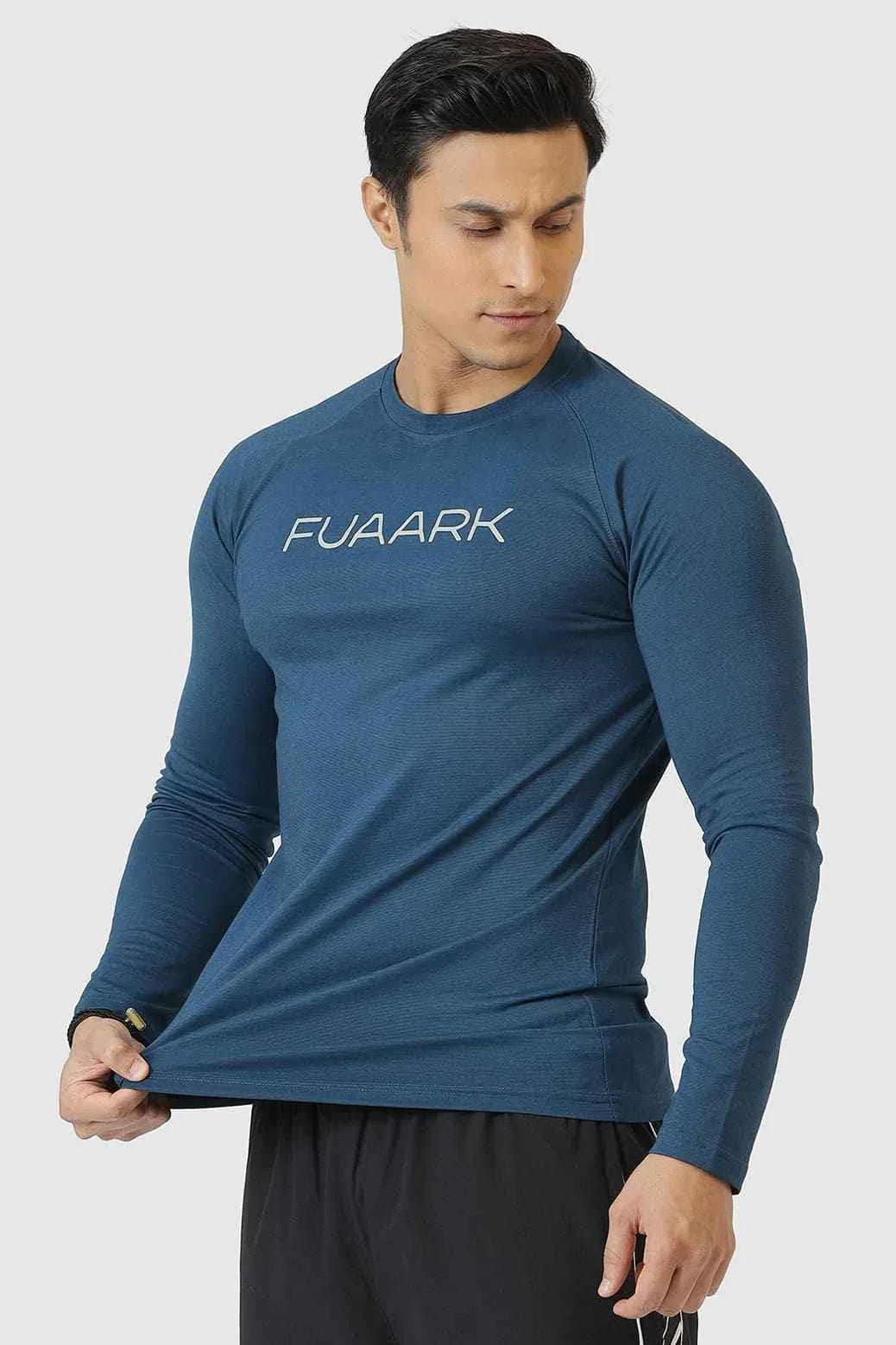 Fuaark Nz Chase Teal full sleeves T-shirt with stylish design, comfortable fit, and casual wear for men.