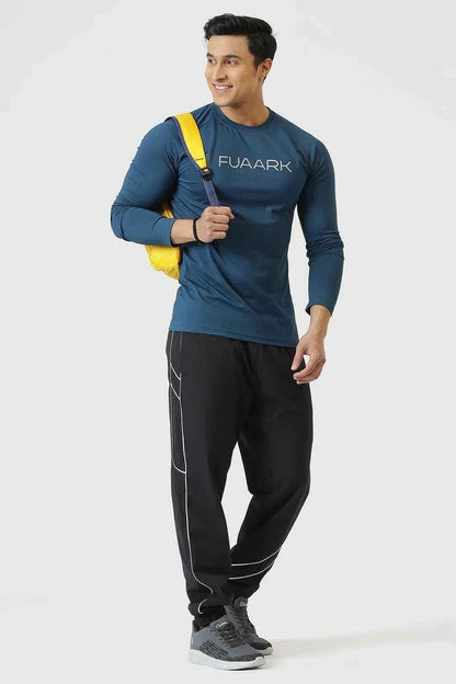 Fuaark Nz Chase Teal full sleeves T-shirt for men, stylish and comfortable casual wear with a fitted design.