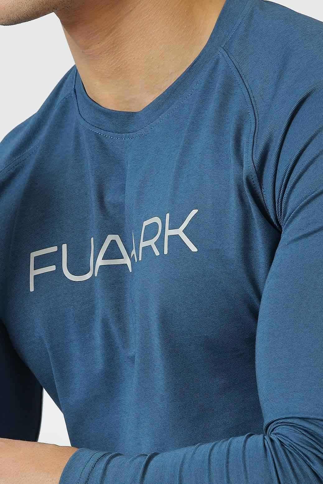 Fuaark Nz Chase Teal full sleeves T-shirt for men, stylish comfort, soft fabric, casual fit, teal color, long-sleeve design