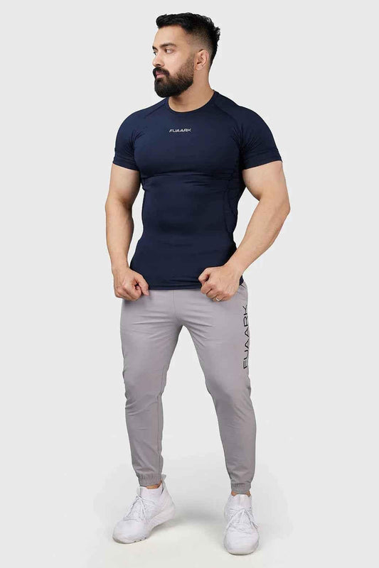 Fuaark Nz Compression 2.0 navy T-shirt, casual fit made from soft fabric, displayed on a plain background.